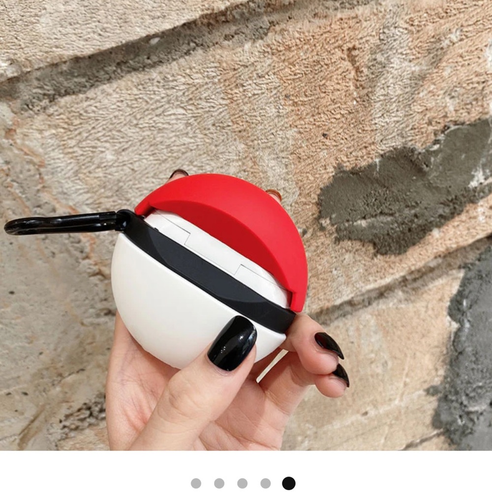 Red and White Pokéball AirPod Case (A) - Picture 3 of 7